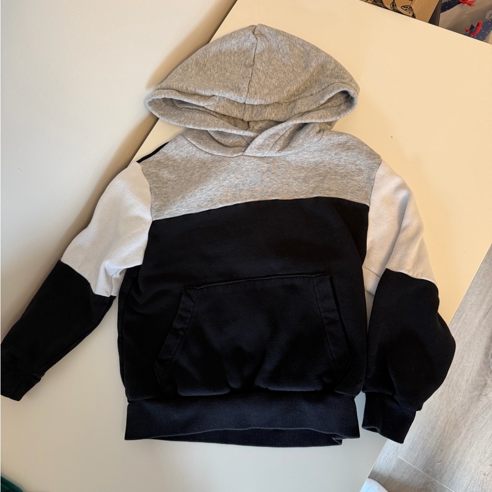 H&M Kids Tri-Tone Hoodie - Gray, Black, White